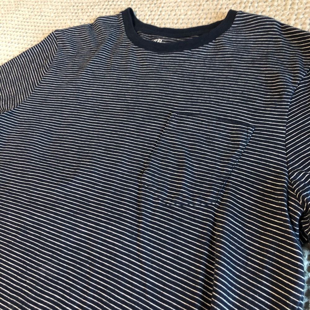 J Crew Blue striped large T Shirt